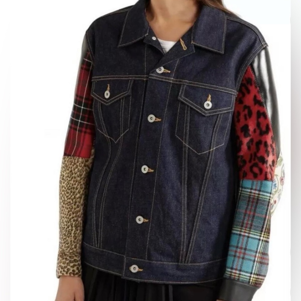 New with tags Junya Watanabe Comme de Garçons multi fabric denim jacket. S
